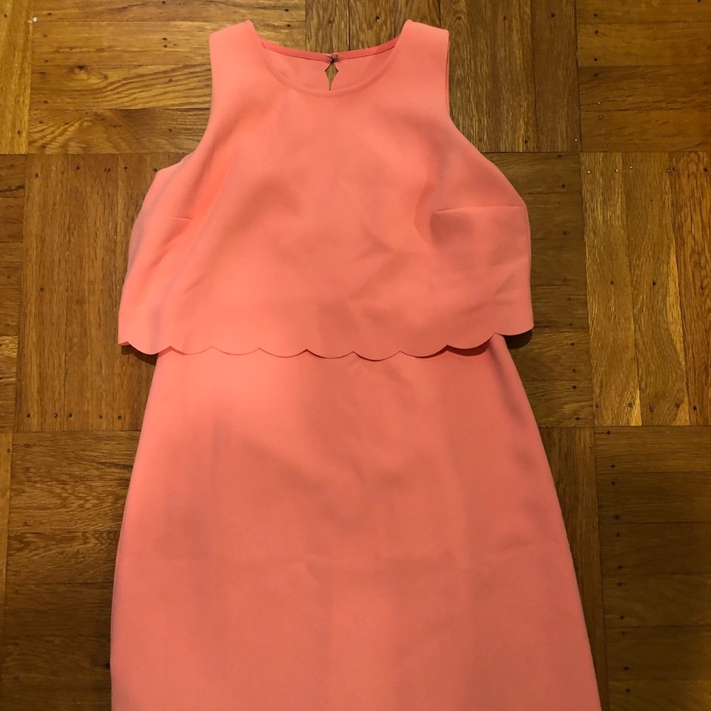 Scalloped millenial pink LOFT workwear officewear dress
